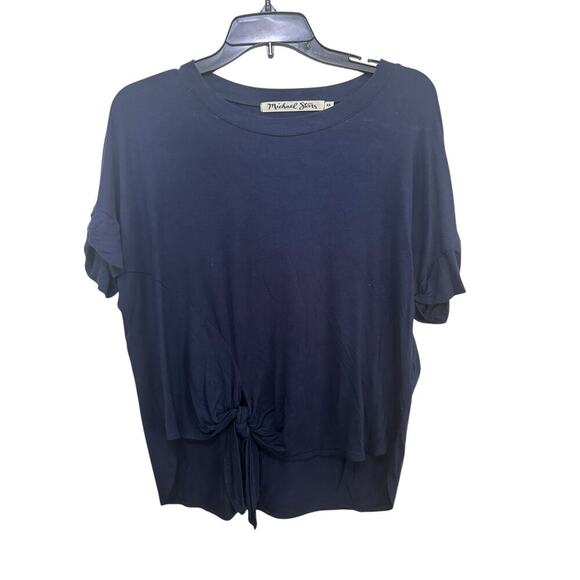 Michael Stars Women's Blue Crew Neck Twist Front T-Shirt Top Size XS - Picture 1 of 6
